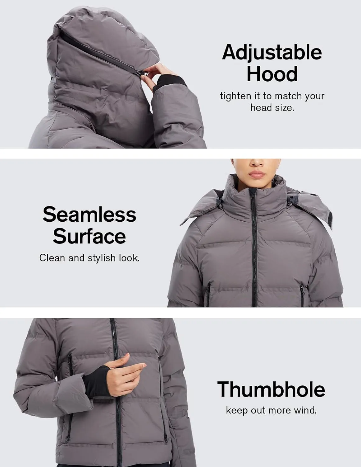 fit space Women's Super Warm Thickened Down Jacket - Detachable Hood, Waterproof & Windproof, Winter Snow Coat