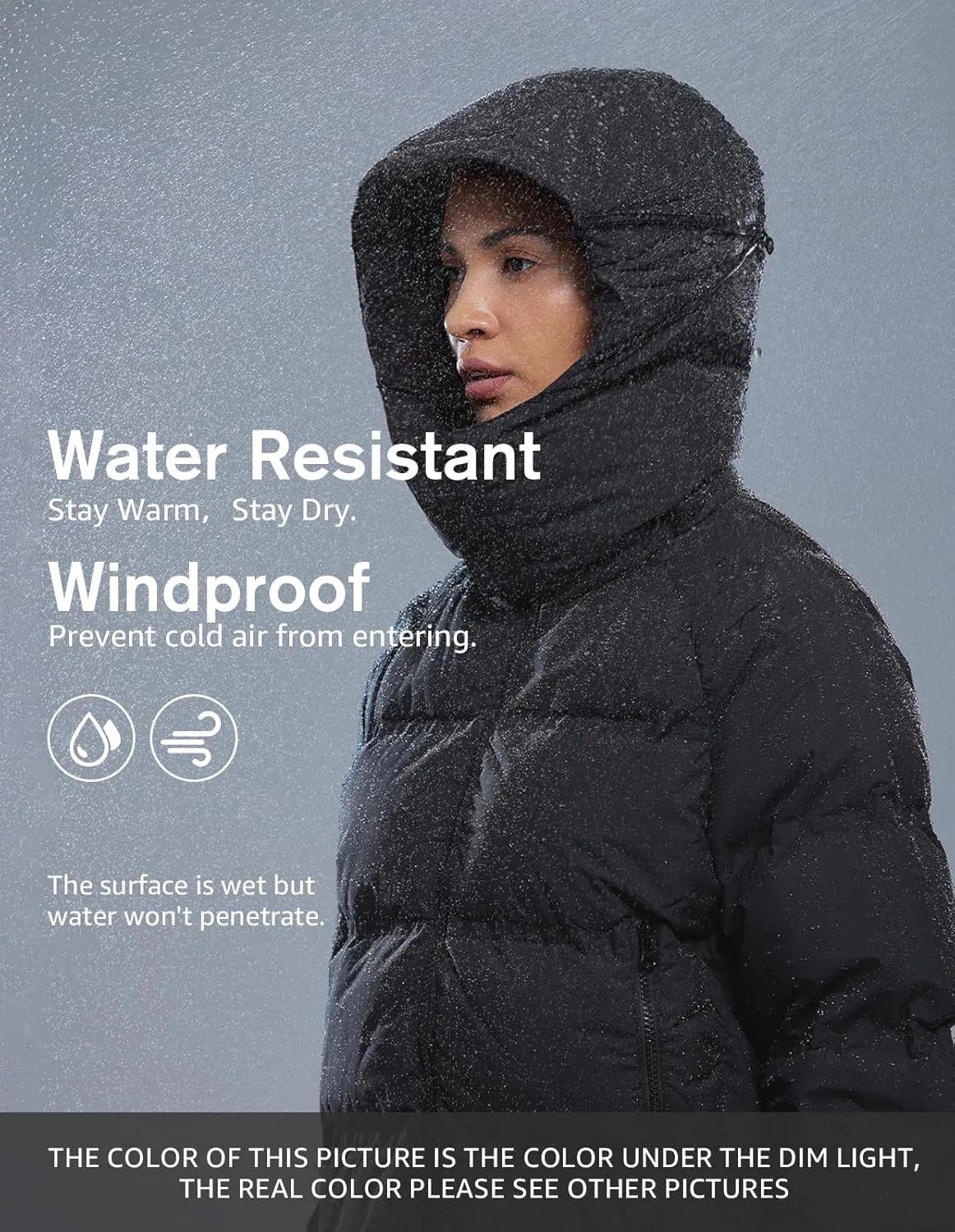 fit space Women's Super Warm Thickened Down Jacket - Detachable Hood, Waterproof & Windproof, Winter Snow Coat