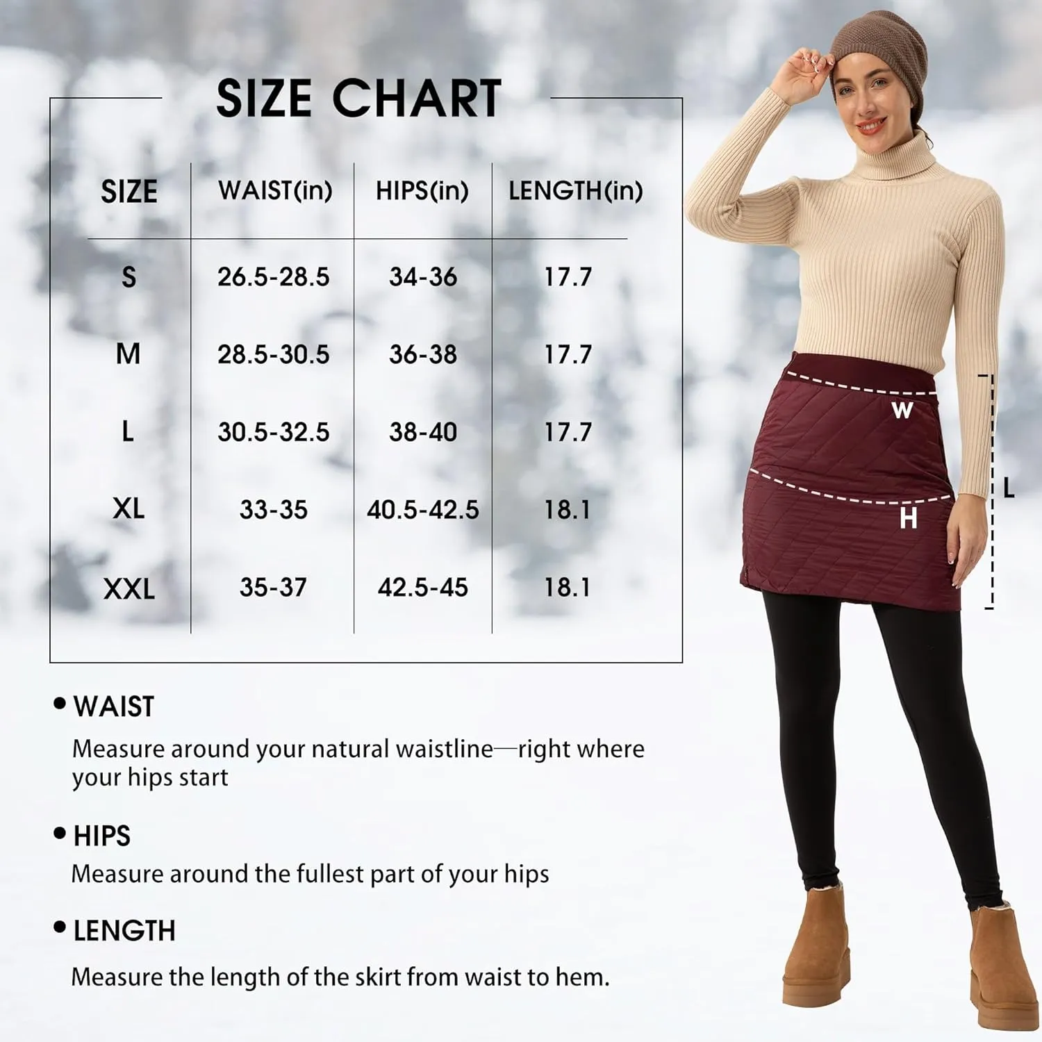 FitsT4 Sports Women's Puffer Skirts Lightweight Quilted Sport Skorts Insulated Warm Snow Skirts Hiking Running Golf