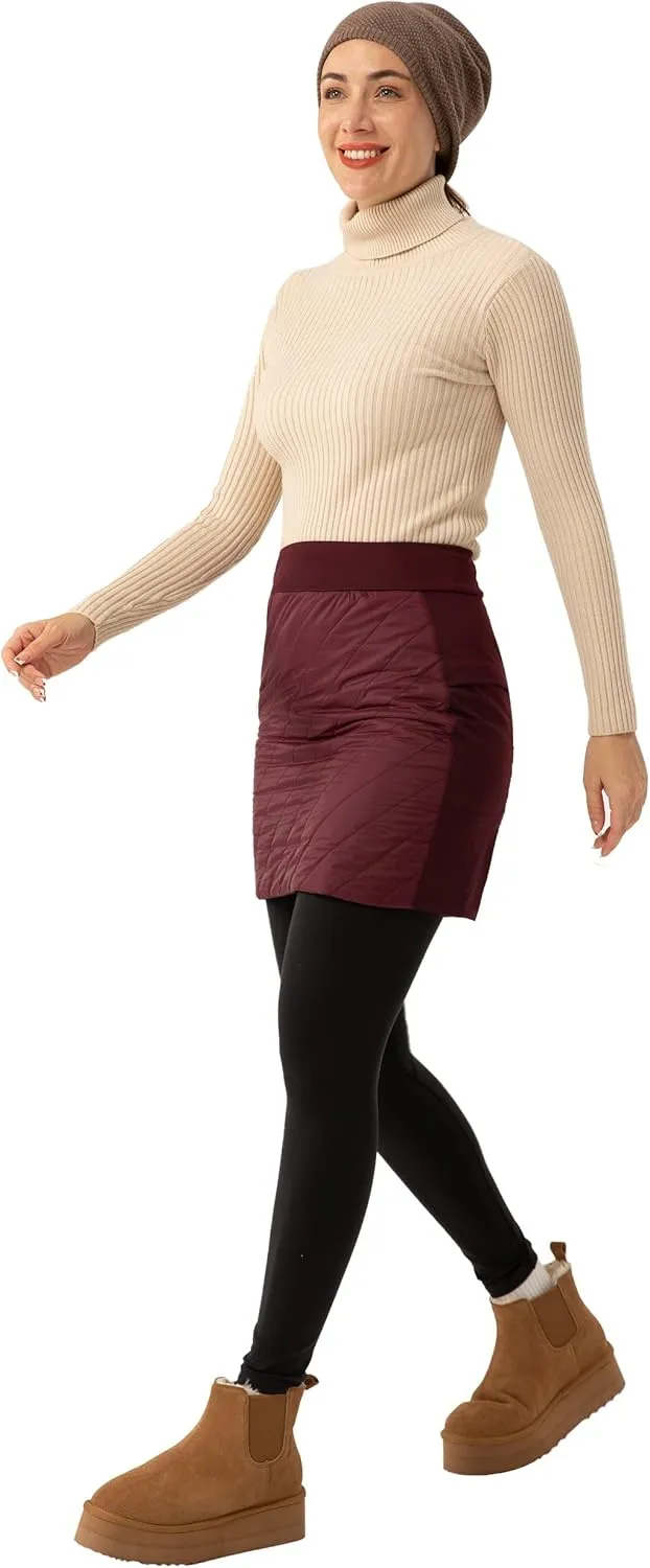 FitsT4 Sports Women's Puffer Skirts Lightweight Quilted Sport Skorts Insulated Warm Snow Skirts Hiking Running Golf