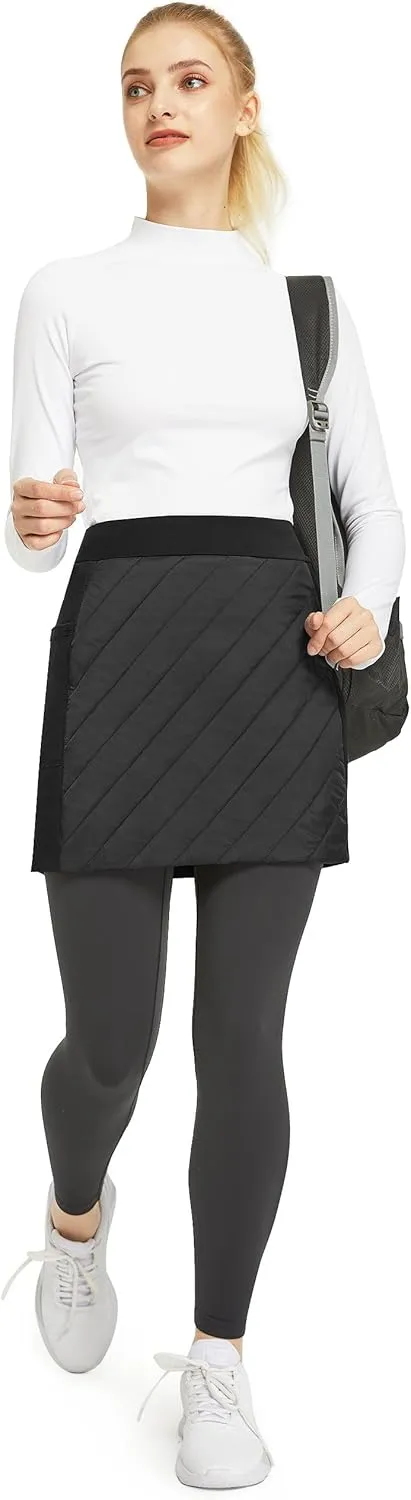 FitsT4 Sports Women's Puffer Skirts Lightweight Quilted Sport Skorts Insulated Warm Snow Skirts Hiking Running Golf