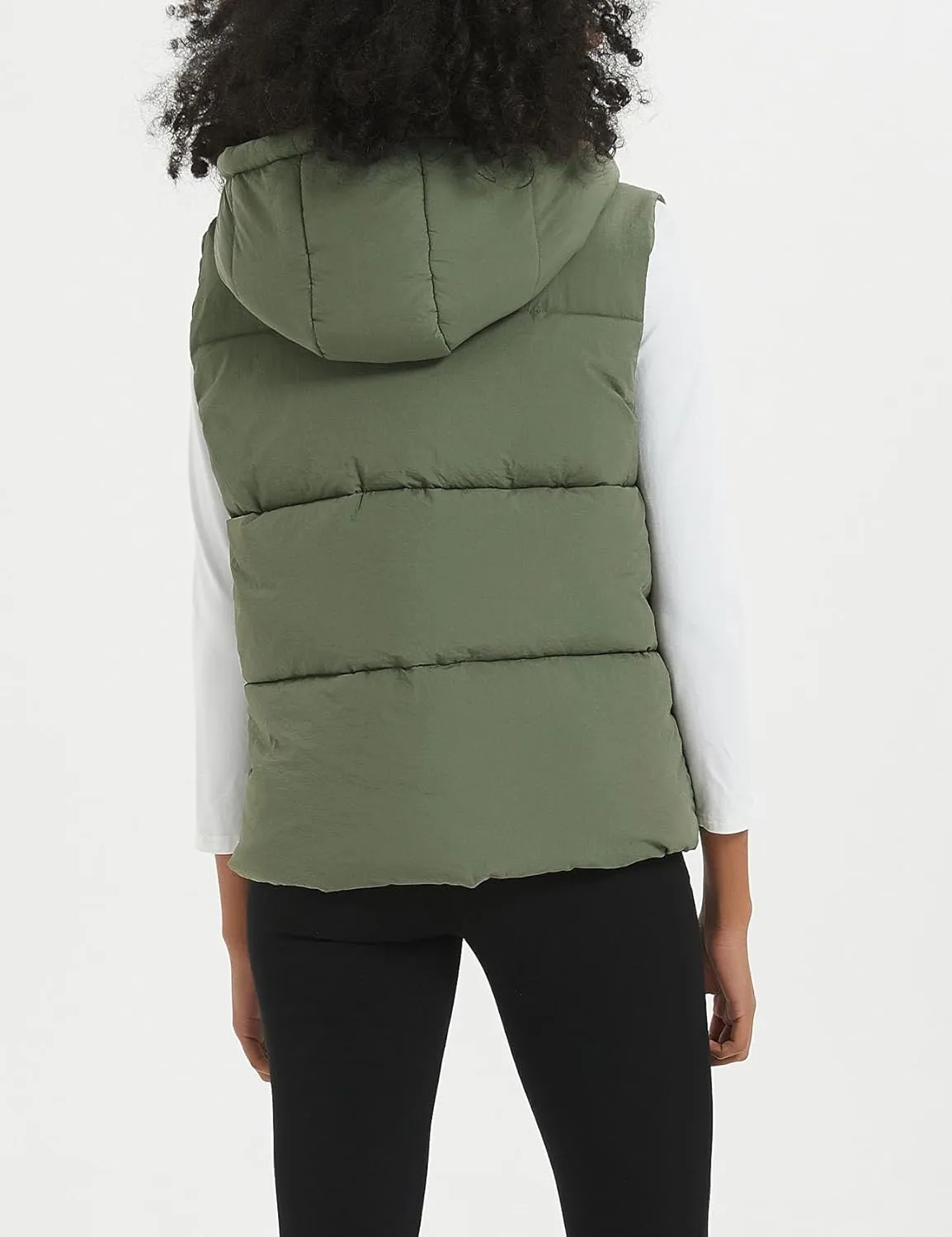 Flygo Puffer Vest Women Zip Up Sleeveless Winter Casual Stand Collar Padded Down Jacket Coat with Pockets