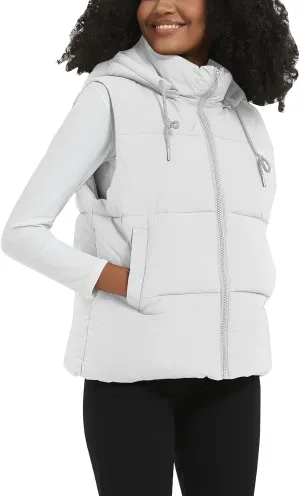Flygo Puffer Vest Women Zip Up Sleeveless Winter Casual Stand Collar Padded Down Jacket Coat with Pockets