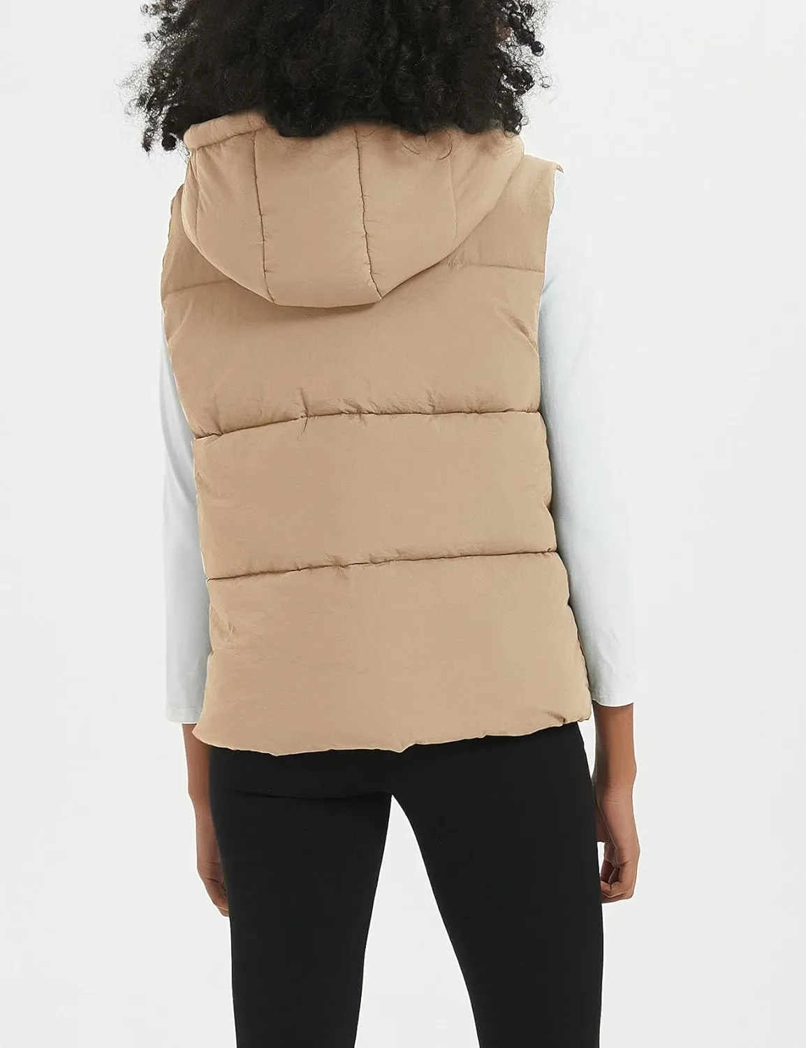 Flygo Puffer Vest Women Zip Up Sleeveless Winter Casual Stand Collar Padded Down Jacket Coat with Pockets