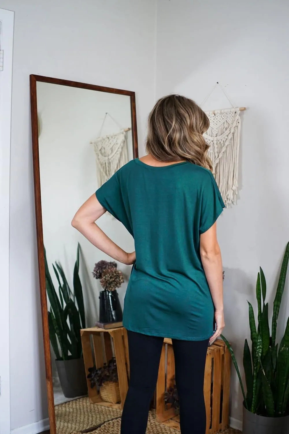 Free to Live 3 Pack Extra Long Tshirts for Women Tunic Tops to Wear with Leggings Short Sleeve Tee Workout T Shirts Loose Fit