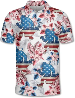 Funny Golf Shirts Skull Hawaiian Polo Shirts for Men, Crazy Golf Shirts for Men Golf Gifts Hawaiian Skull Golf Shirts