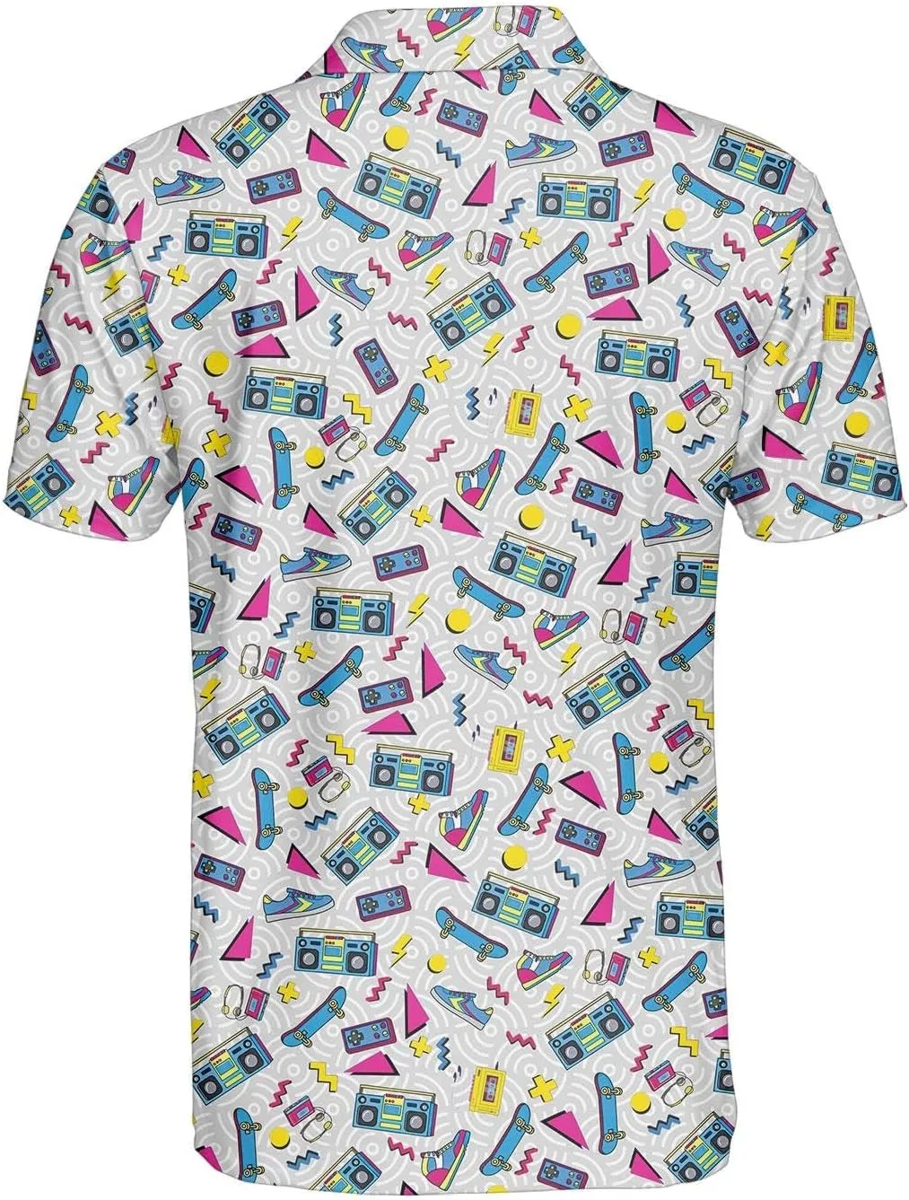 Funny Golf Shirts Skull Hawaiian Polo Shirts for Men, Crazy Golf Shirts for Men Golf Gifts Hawaiian Skull Golf Shirts