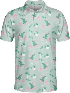 Funny Golf Shirts Skull Hawaiian Polo Shirts for Men, Crazy Golf Shirts for Men Golf Gifts Hawaiian Skull Golf Shirts
