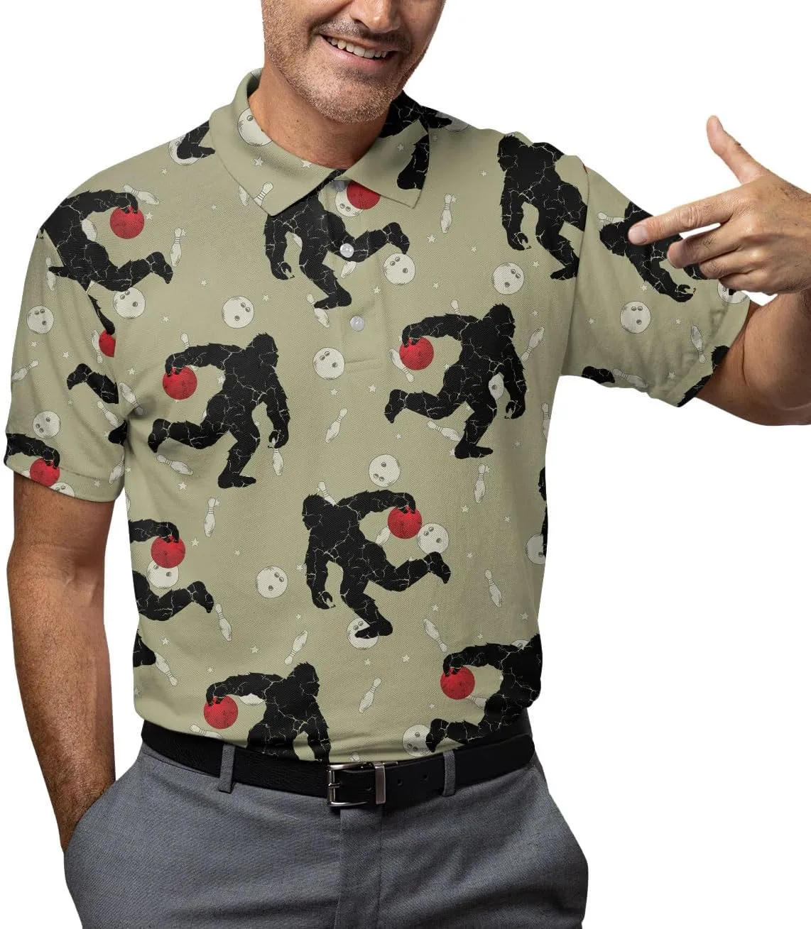 Funny Golf Shirts Skull Hawaiian Polo Shirts for Men, Crazy Golf Shirts for Men Golf Gifts Hawaiian Skull Golf Shirts