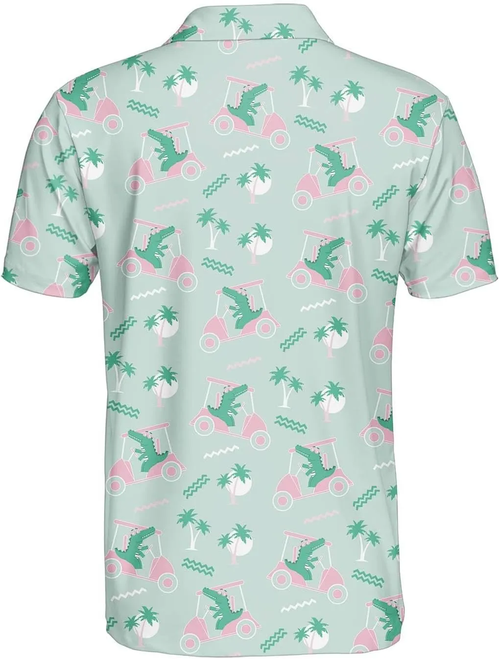 Funny Golf Shirts Skull Hawaiian Polo Shirts for Men, Crazy Golf Shirts for Men Golf Gifts Hawaiian Skull Golf Shirts