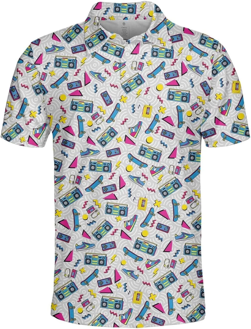 Funny Golf Shirts Skull Hawaiian Polo Shirts for Men, Crazy Golf Shirts for Men Golf Gifts Hawaiian Skull Golf Shirts