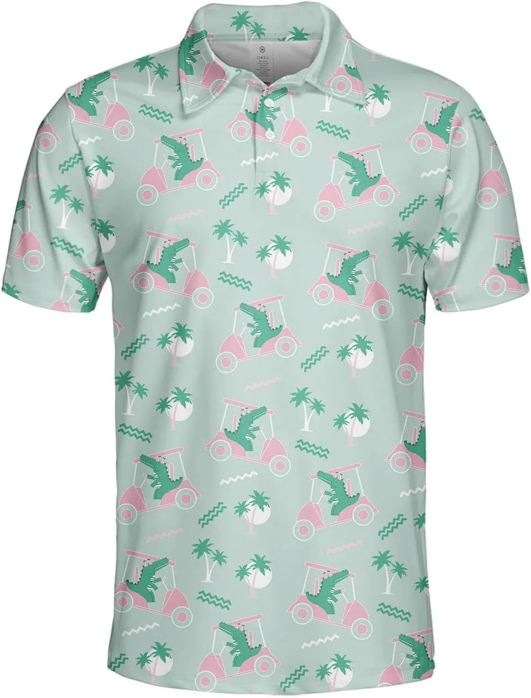 Funny Golf Shirts Skull Hawaiian Polo Shirts for Men, Crazy Golf Shirts for Men Golf Gifts Hawaiian Skull Golf Shirts