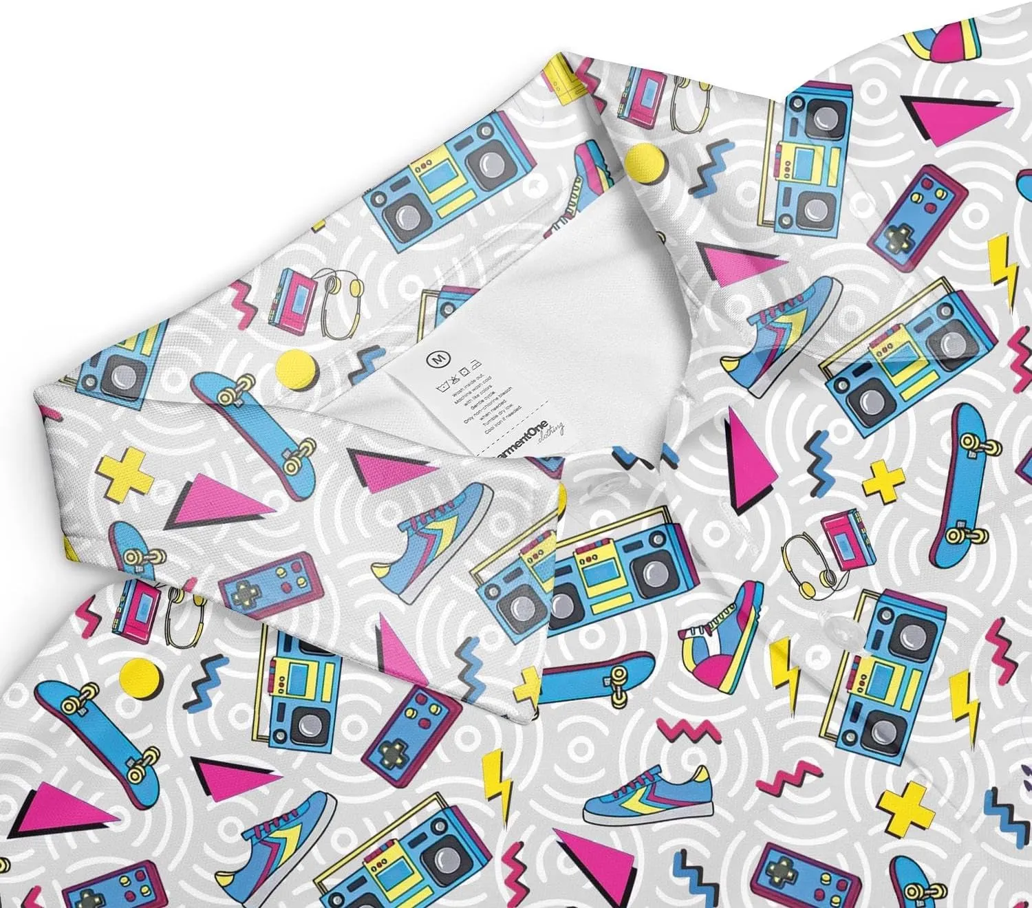 Funny Golf Shirts Skull Hawaiian Polo Shirts for Men, Crazy Golf Shirts for Men Golf Gifts Hawaiian Skull Golf Shirts