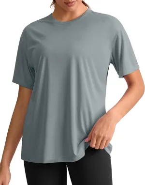 G Gradual Women's Workout Shirts Loose Fit Short Sleeve Workout Tops
