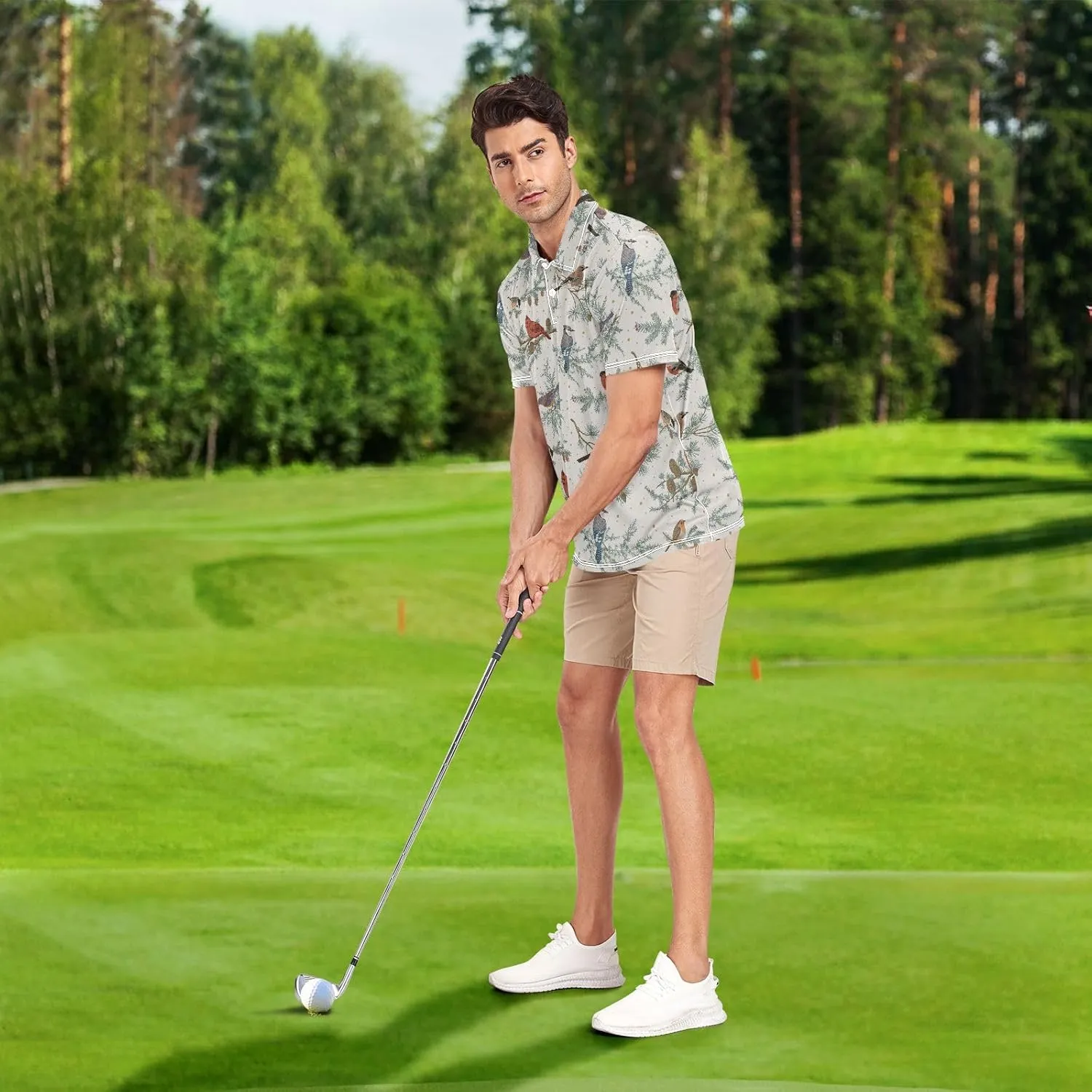 Gentle Goose Men's Polo Shirts Short Sleeve Quick Dry Athletic Outdoor Sports Golf Shirts S-XXL