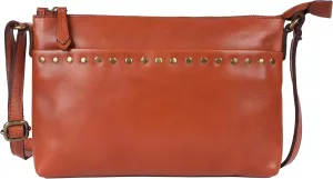 Genuine Italian Leather Boho Studded Crossbody Shoulder Bag - Stylish, Durable, & Perfect for Everyday Use for women