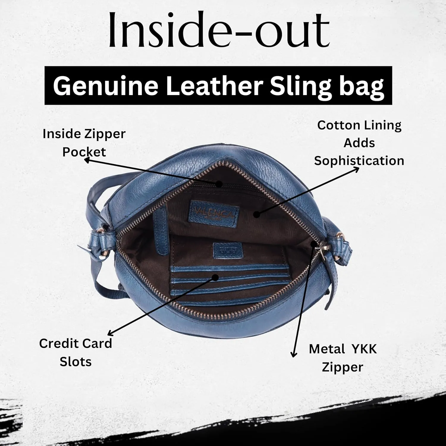 Genuine Italian Leather Boho Studded Round Crossbody Sling Bag - Stylish, Durable, & Perfect for Everyday Use for women