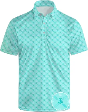 Golf Shirts for Men Quick Dry Funny Golf Polo Shirts Short Sleeve Moisture Wicking Polo Shirts for Men