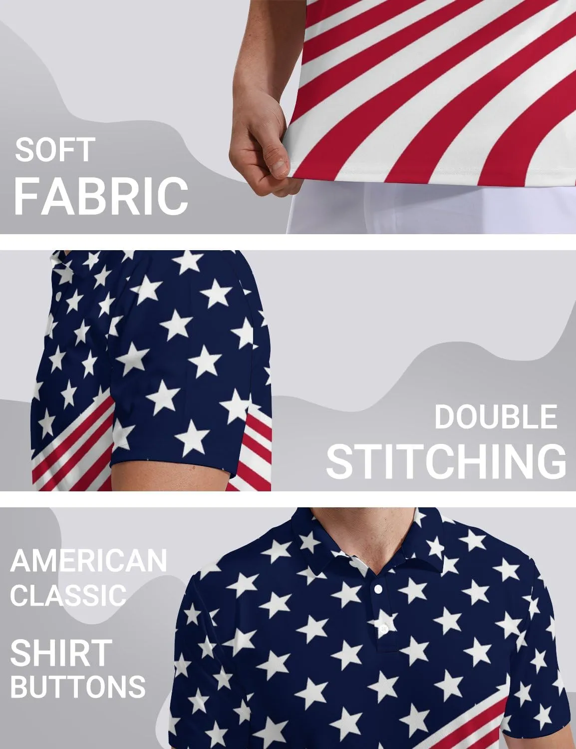 Golf Shirts for Men Quick Dry Funny Golf Polo Shirts Short Sleeve Moisture Wicking Polo Shirts for Men