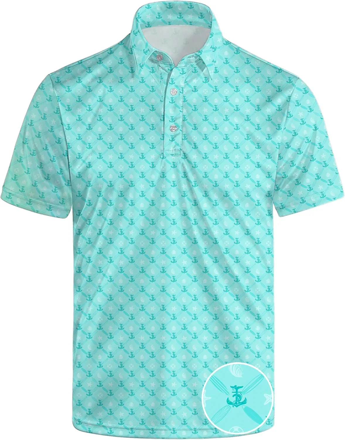 Golf Shirts for Men Quick Dry Funny Golf Polo Shirts Short Sleeve Moisture Wicking Polo Shirts for Men