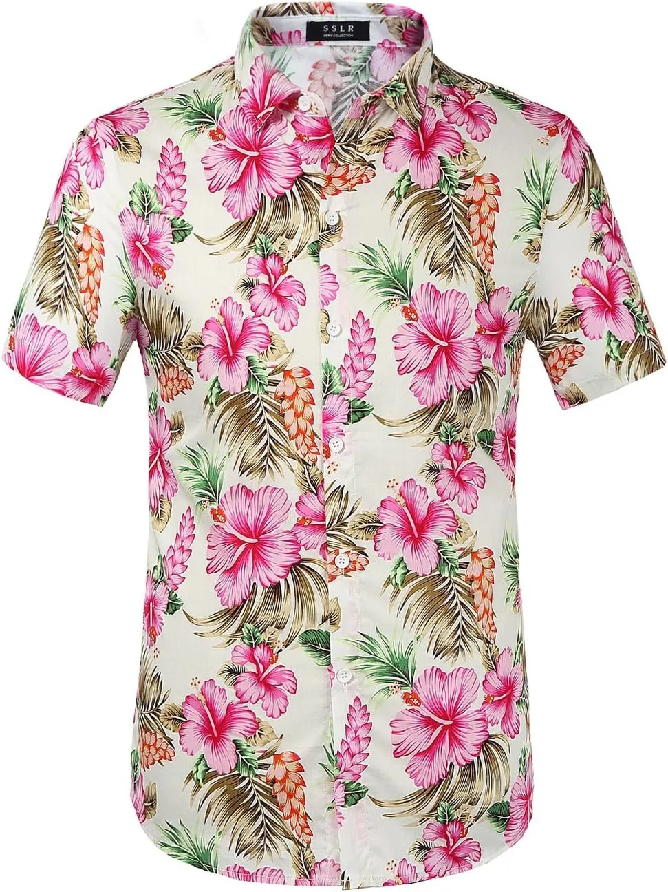 Hawaiian Shirt for Men, Beach Shirts for Men, Tropical Shirts Short Sleeve Floral Casual Button Down