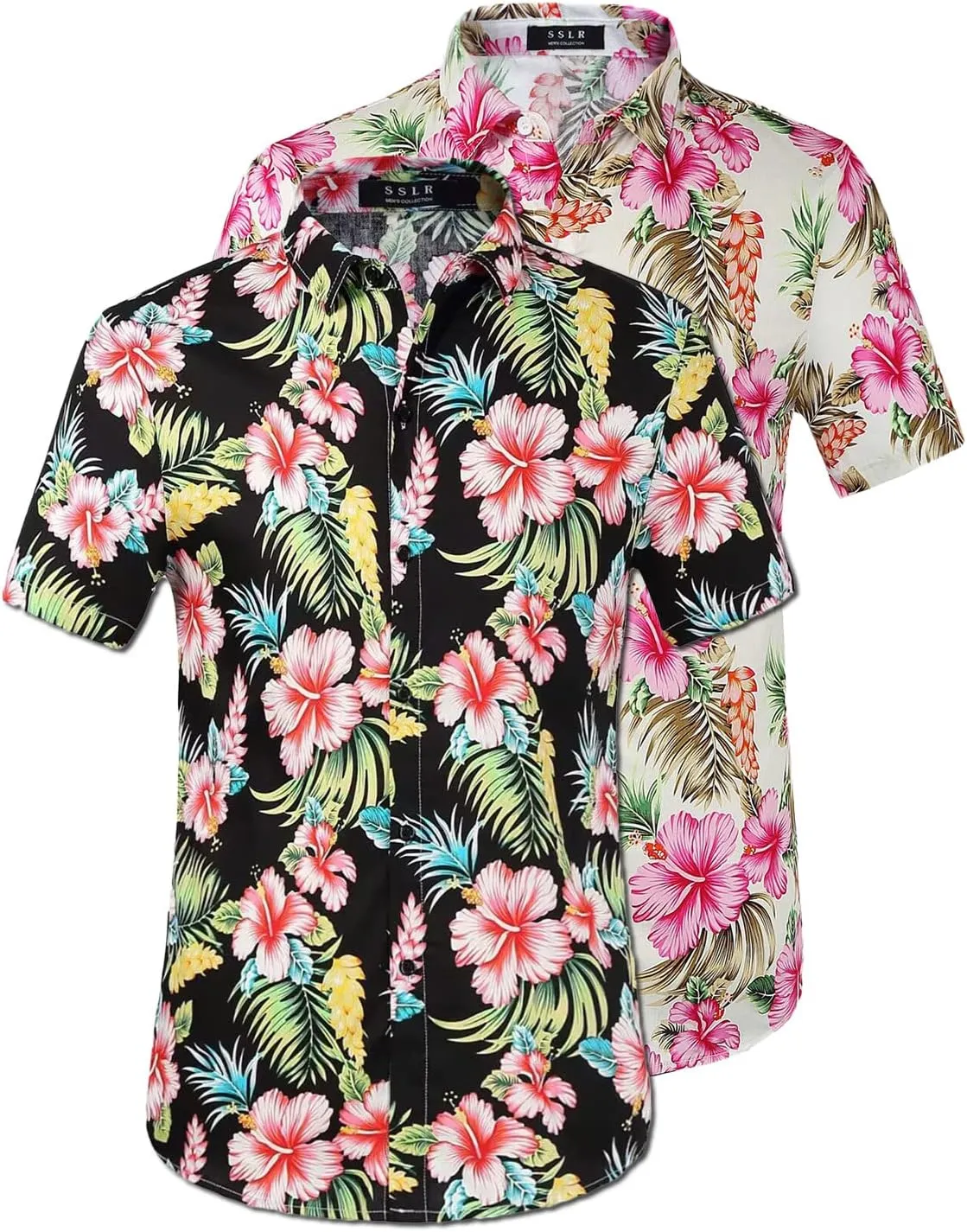 Hawaiian Shirt for Men, Beach Shirts for Men, Tropical Shirts Short Sleeve Floral Casual Button Down