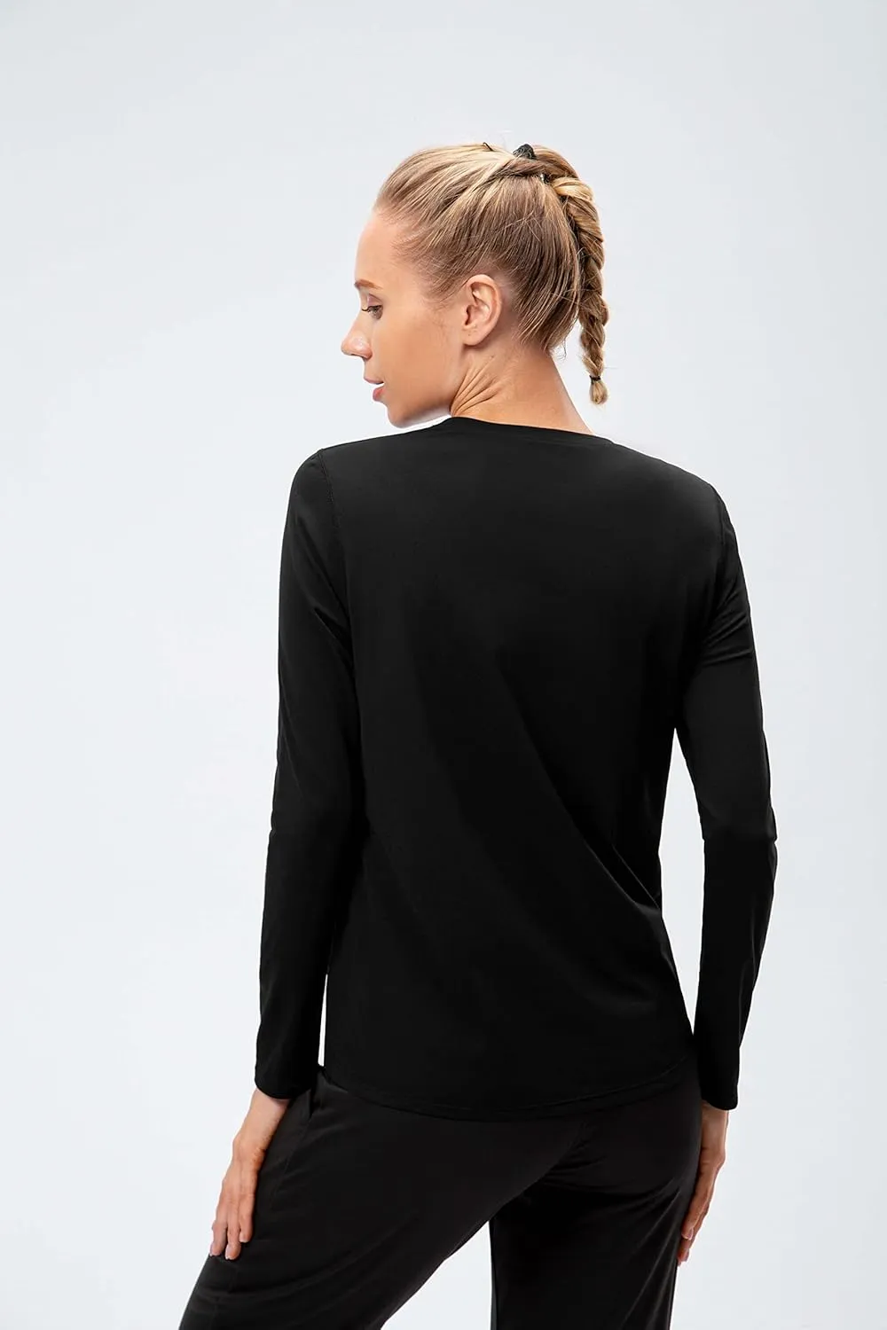 HIBETY 3 Pack Women's UPF 50  Sun Protection Shirts, Workout Gym Long Sleeve Shirts, Quick Dry Tops