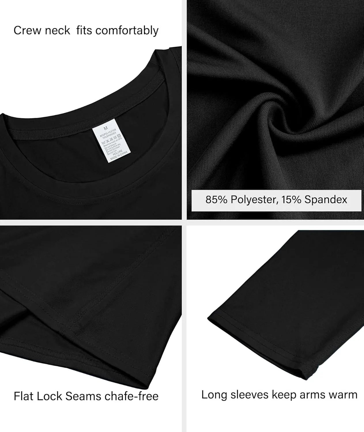 HIBETY 3 Pack Women's UPF 50  Sun Protection Shirts, Workout Gym Long Sleeve Shirts, Quick Dry Tops