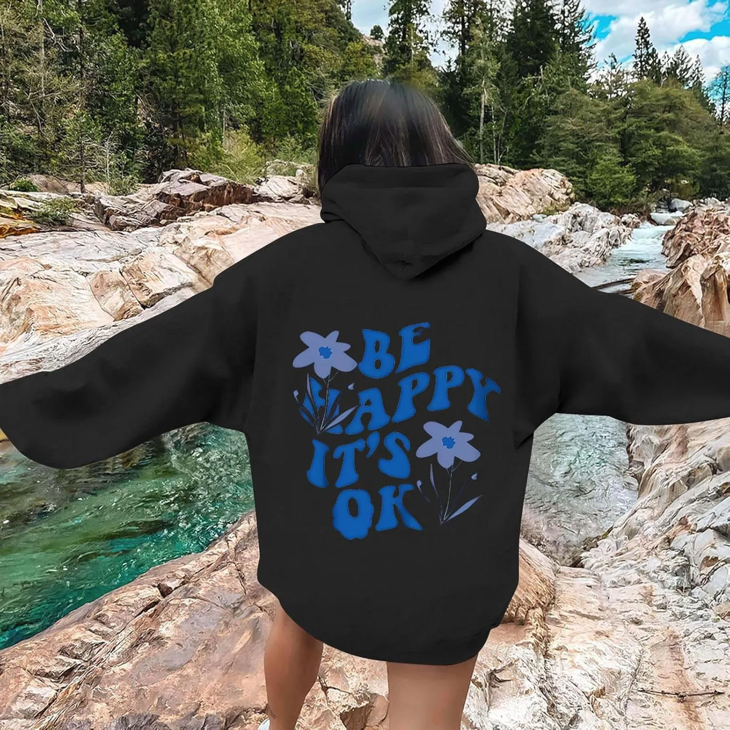 Hoodies for Women Plus Size Graphic Oversized Hooded Sweatshirts Casual Y2K Teen Girl Pullover Top Fall Clothes 2024