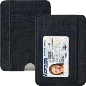 HOTCOOL Card Holder Keychian and Lanyard Wallet Front Pocket Minimalist Travel Cute Funny Thin Leather With RFID Blocking Small Credit Card Holder Wallet for Men & Women Girls Organizer Gifts