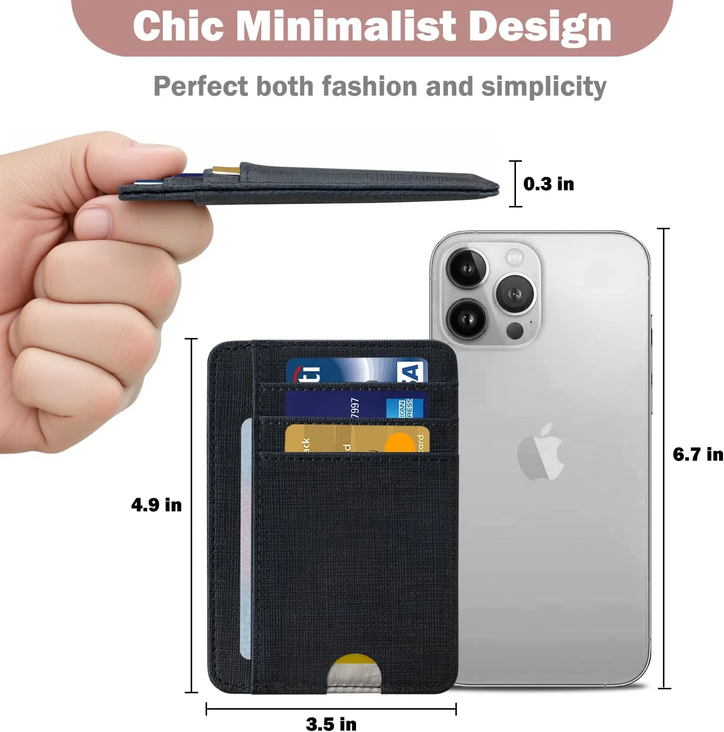 HOTCOOL Card Holder Keychian and Lanyard Wallet Front Pocket Minimalist Travel Cute Funny Thin Leather With RFID Blocking Small Credit Card Holder Wallet for Men & Women Girls Organizer Gifts