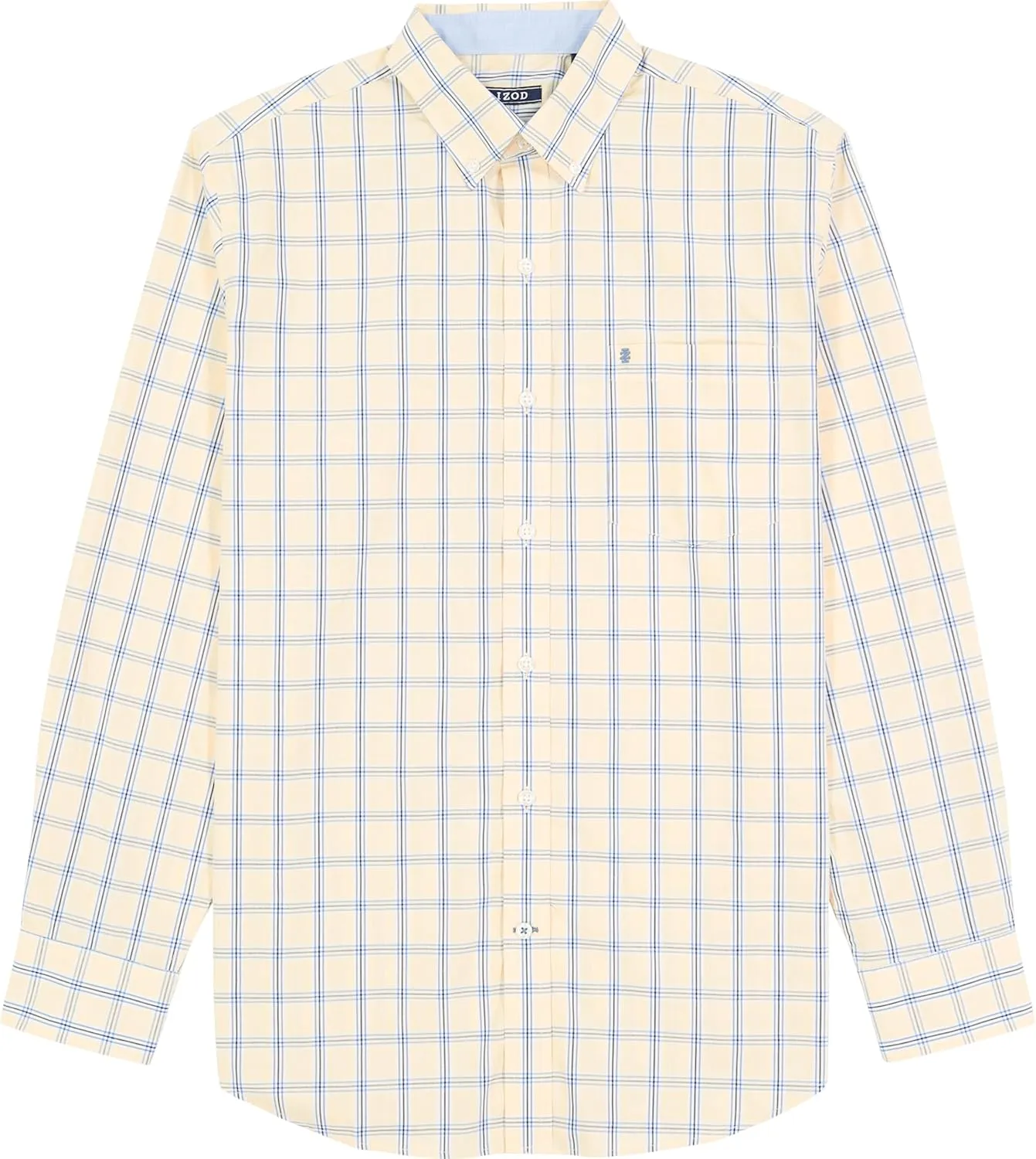 IZOD Men's Big and Tall Performance Comfort Long Sleeve Plaid Button Down