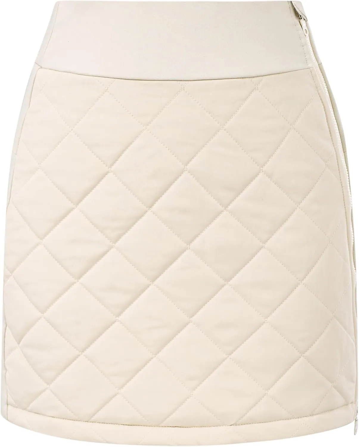 JACK SMITH Women's Puffer Quilted Skirt Insulated Warm Snow Skorts for Hiking Running Golf Zipping Both Way