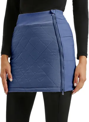 JACK SMITH Women's Puffer Quilted Skirt Insulated Warm Snow Skorts for Hiking Running Golf Zipping Both Way