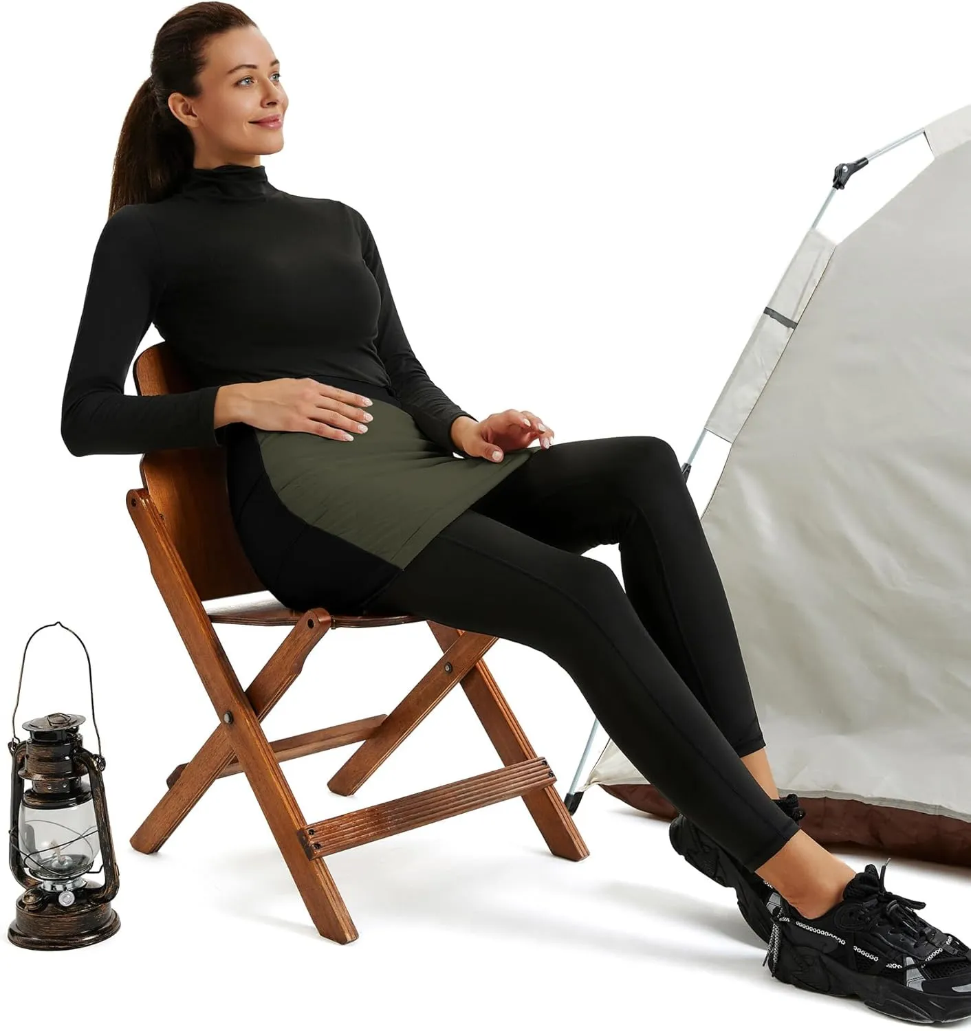 JACK SMITH Women's Puffer Quilted Skirt Insulated Warm Snow Skorts for Hiking Running Golf Zipping Both Way