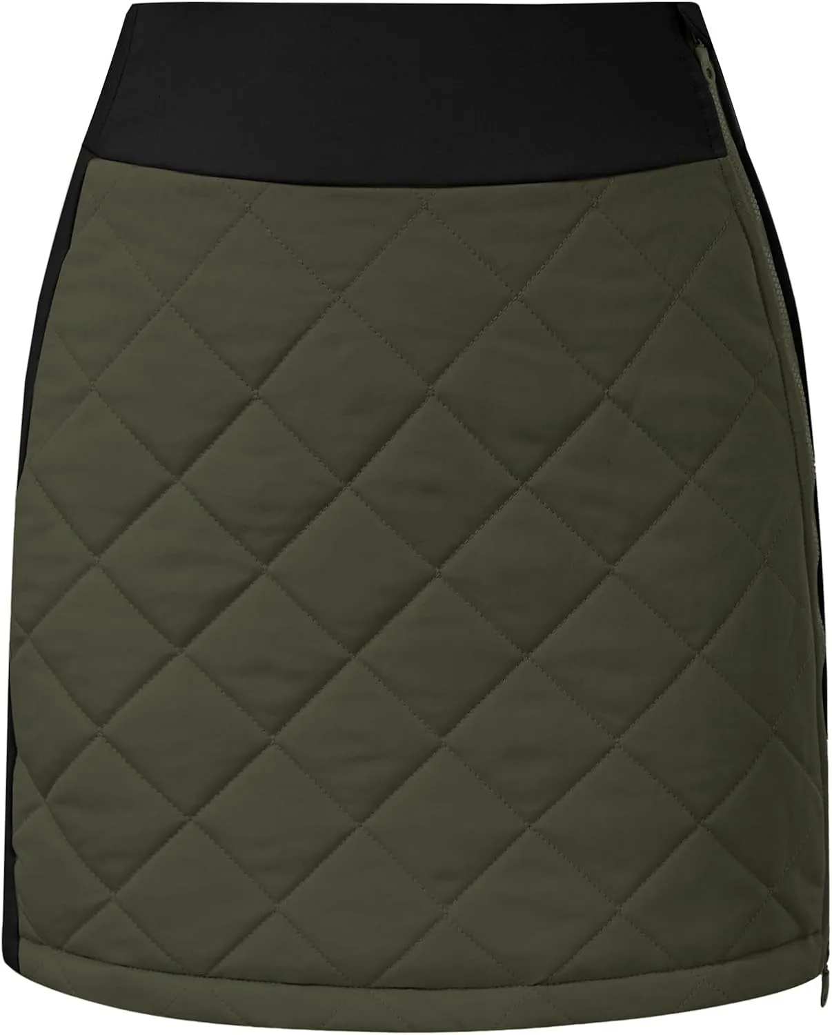 JACK SMITH Women's Puffer Quilted Skirt Insulated Warm Snow Skorts for Hiking Running Golf Zipping Both Way