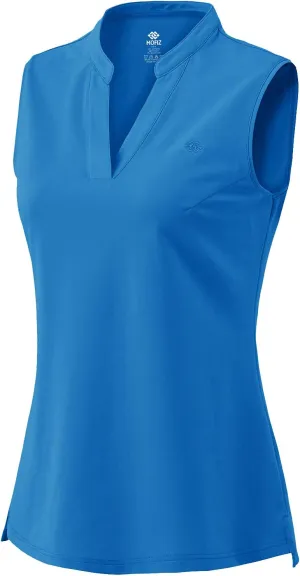JINSHI Womens Sleeveless Golf Shirts V Neck Sports Polo Shirts Athletic Workout Tops Shirts