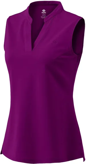 JINSHI Womens Sleeveless Golf Shirts V Neck Sports Polo Shirts Athletic Workout Tops Shirts