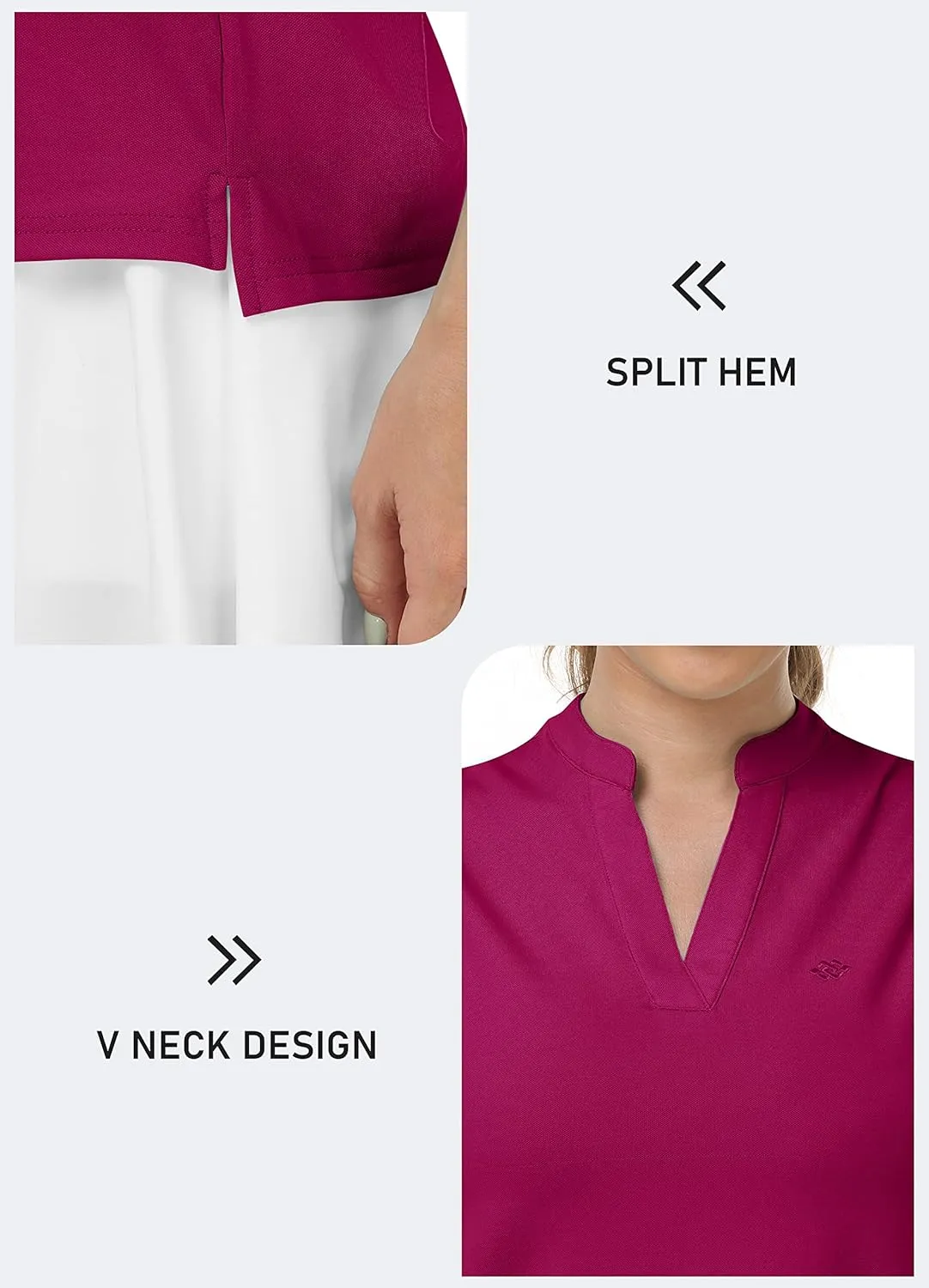 JINSHI Womens Sleeveless Golf Shirts V Neck Sports Polo Shirts Athletic Workout Tops Shirts