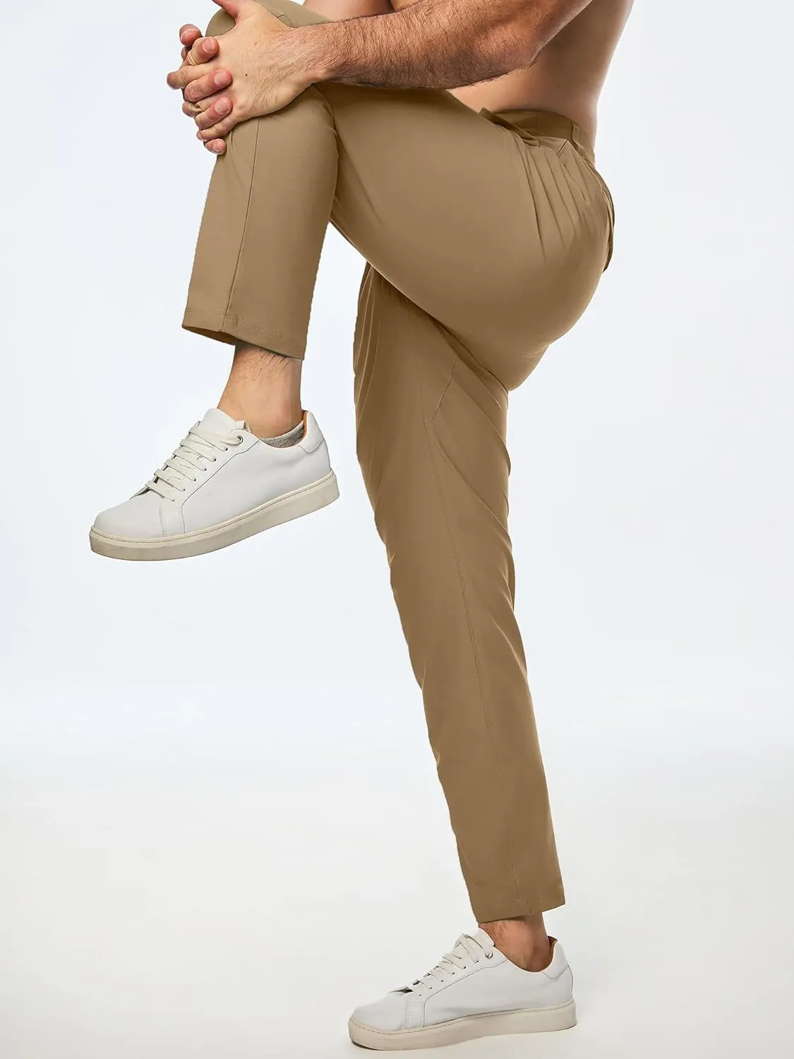 JMIERR Mens Chino Pants Casual Stretch Golf Pants Waist Tapered Trousers Lightweight Comfy Pants with Zipper Pockets