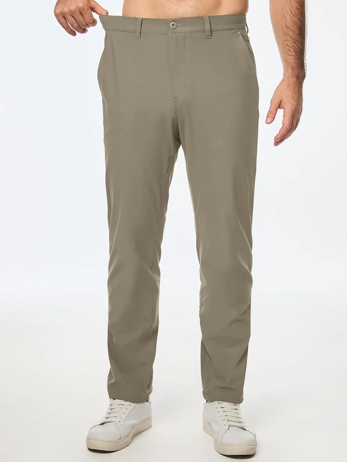 JMIERR Mens Chino Pants Casual Stretch Golf Pants Waist Tapered Trousers Lightweight Comfy Pants with Zipper Pockets