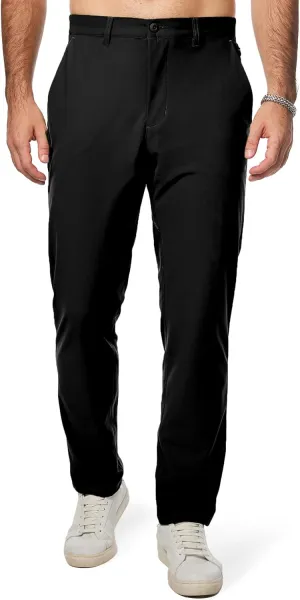 JMIERR Mens Chino Pants Casual Stretch Golf Pants Waist Tapered Trousers Lightweight Comfy Pants with Zipper Pockets