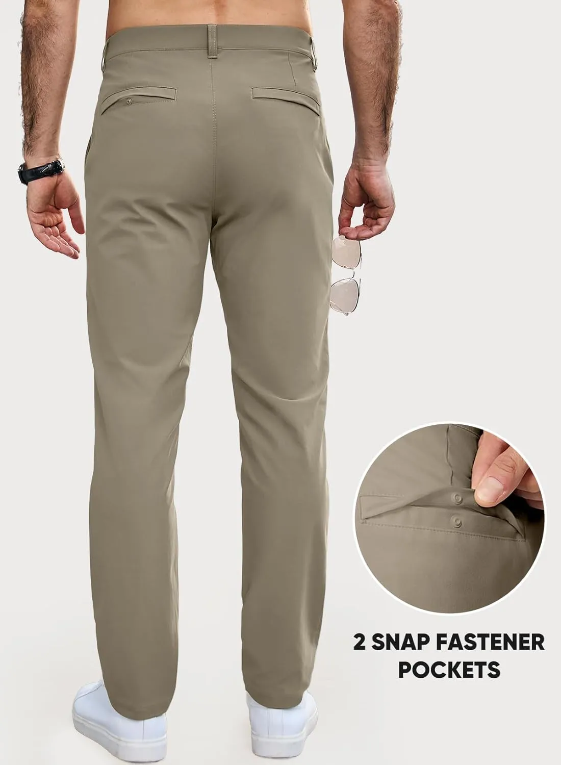 JMIERR Mens Chino Pants Casual Stretch Golf Pants Waist Tapered Trousers Lightweight Comfy Pants with Zipper Pockets