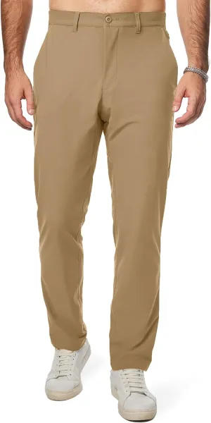 JMIERR Mens Chino Pants Casual Stretch Golf Pants Waist Tapered Trousers Lightweight Comfy Pants with Zipper Pockets