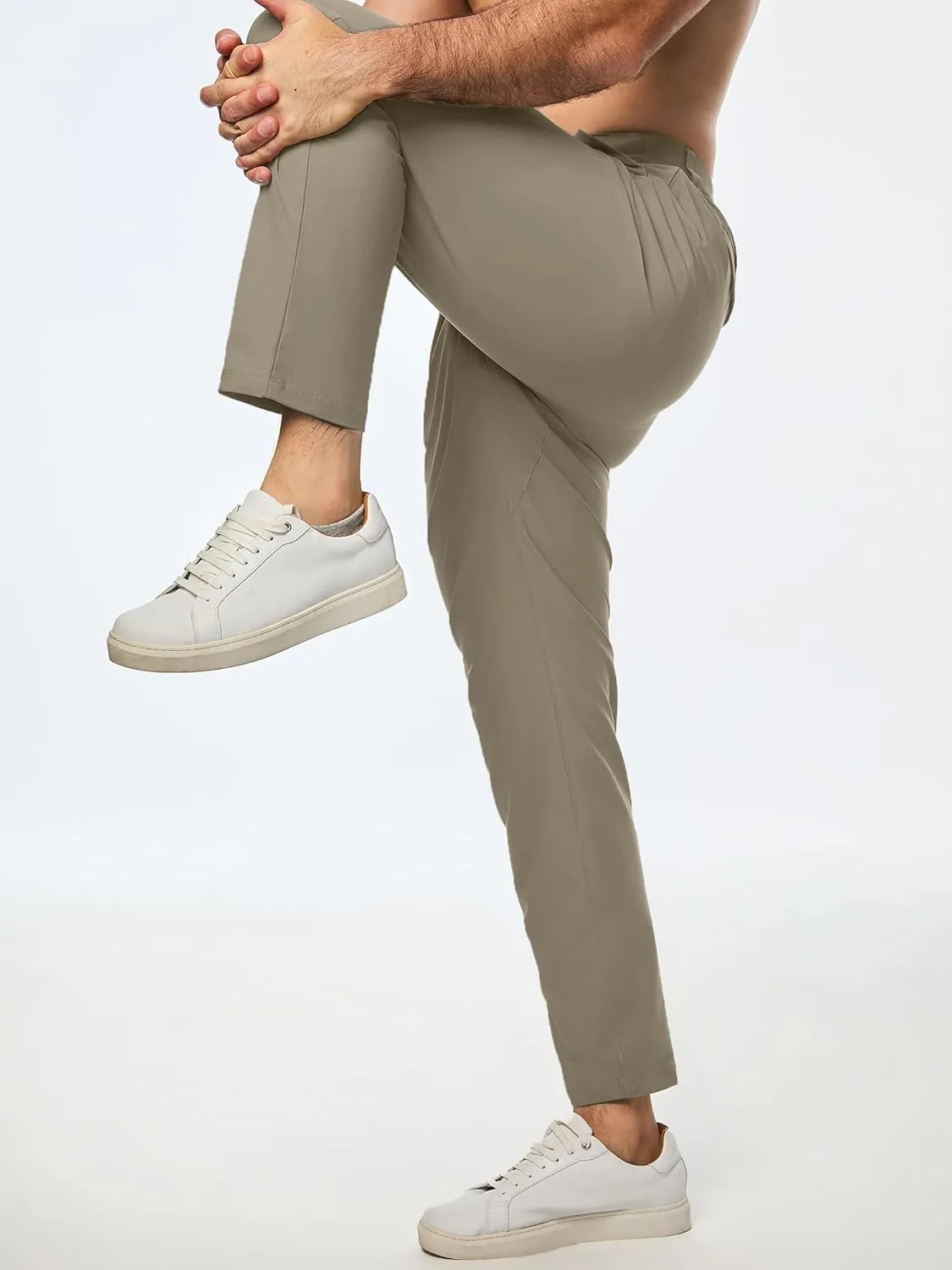 JMIERR Mens Chino Pants Casual Stretch Golf Pants Waist Tapered Trousers Lightweight Comfy Pants with Zipper Pockets