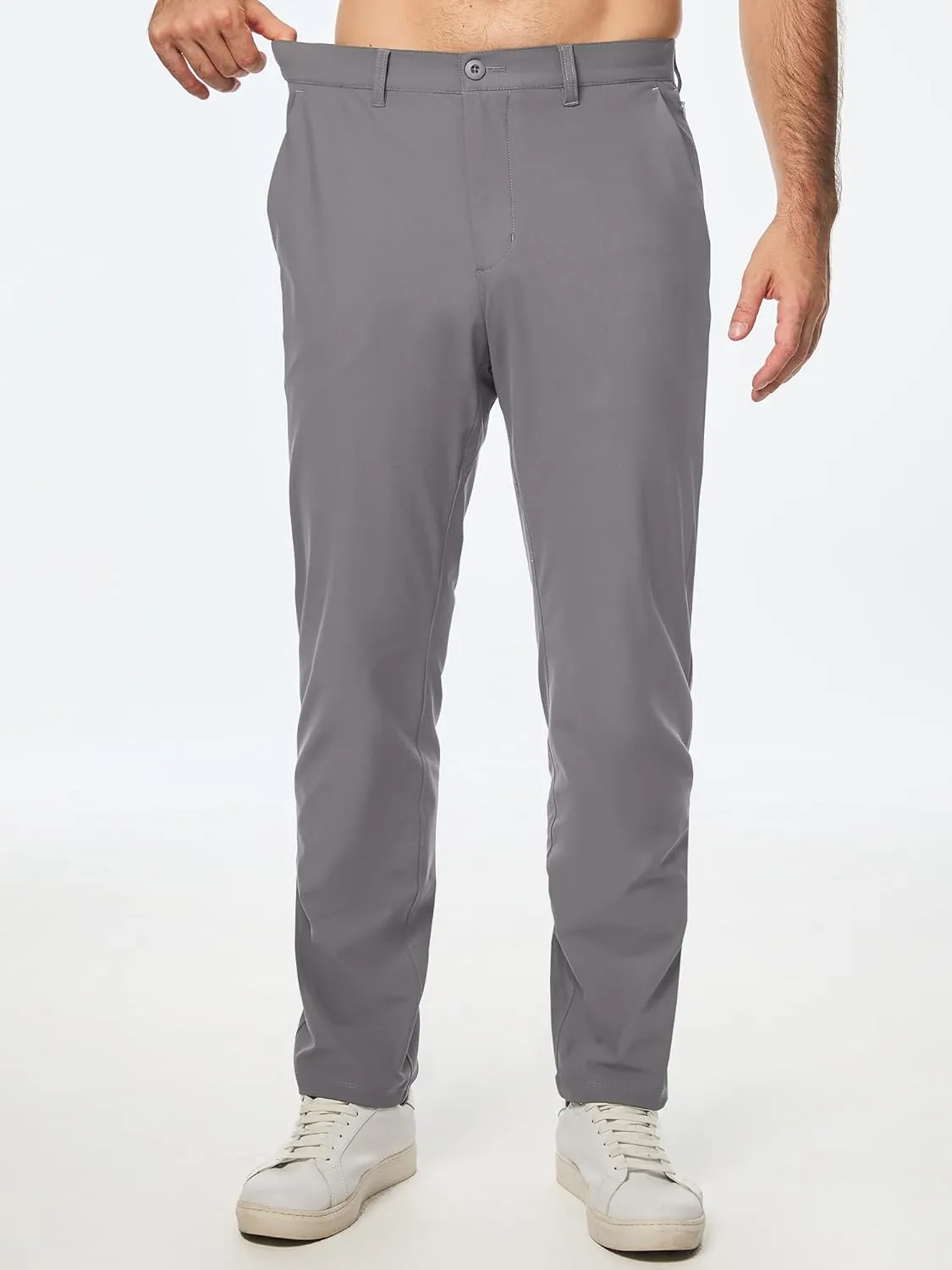 JMIERR Mens Chino Pants Casual Stretch Golf Pants Waist Tapered Trousers Lightweight Comfy Pants with Zipper Pockets