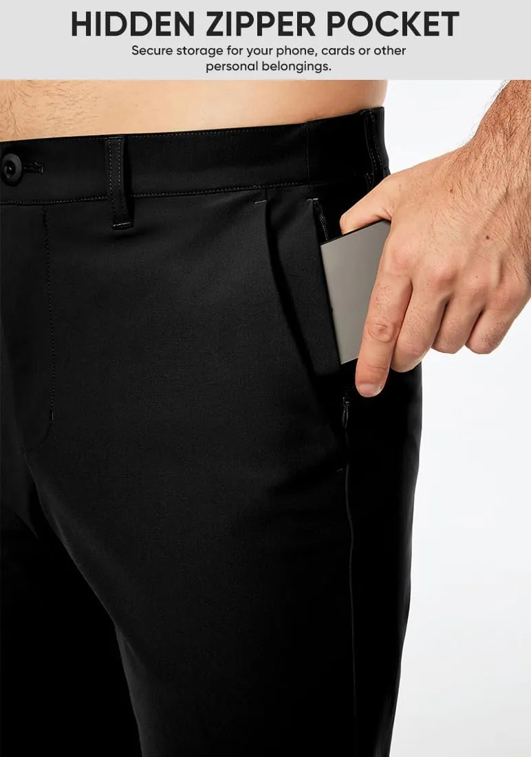 JMIERR Mens Chino Pants Casual Stretch Golf Pants Waist Tapered Trousers Lightweight Comfy Pants with Zipper Pockets