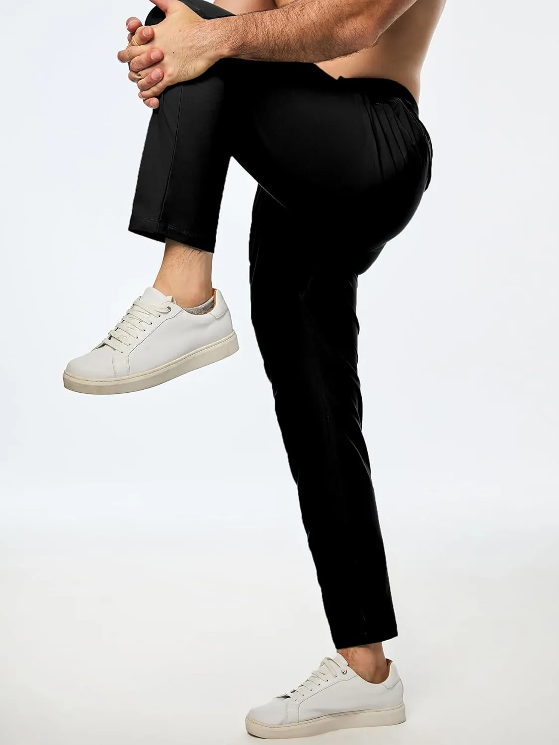JMIERR Mens Chino Pants Casual Stretch Golf Pants Waist Tapered Trousers Lightweight Comfy Pants with Zipper Pockets