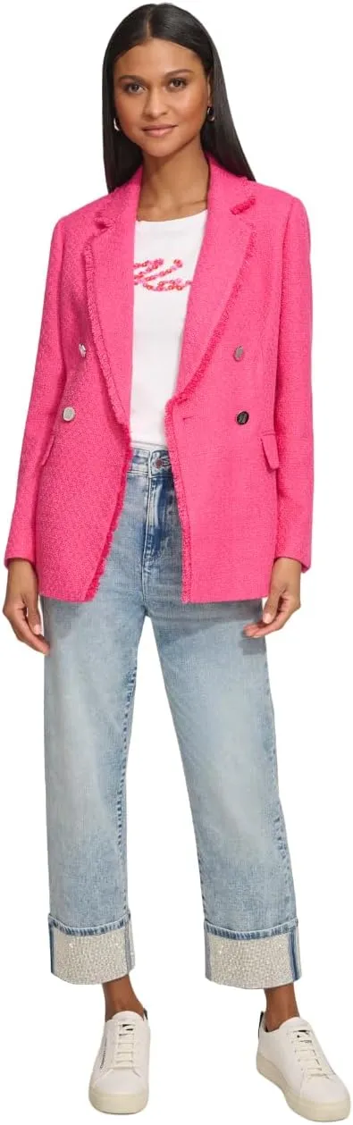 Karl Lagerfeld Paris Women's Tweed Blazer Jacket