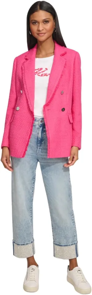 Karl Lagerfeld Paris Women's Tweed Blazer Jacket